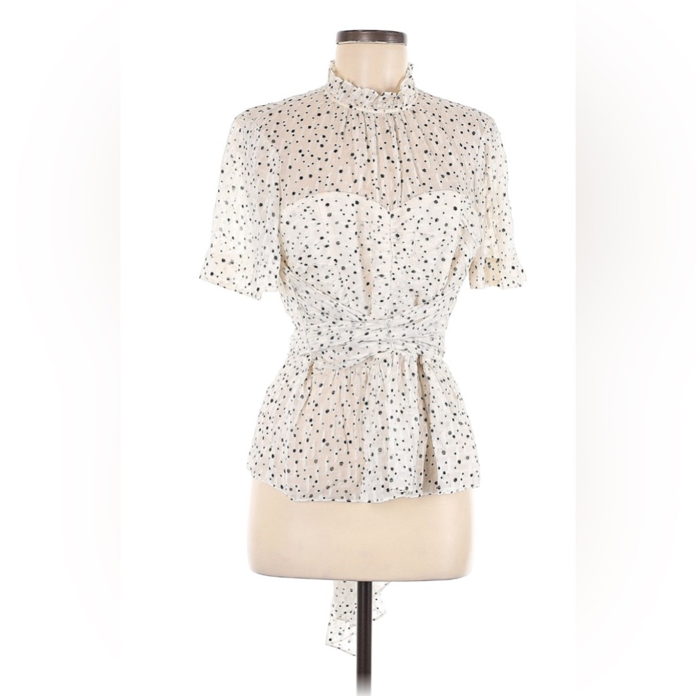 Rebecca Taylor Short Sleeve Silk Top - size 8